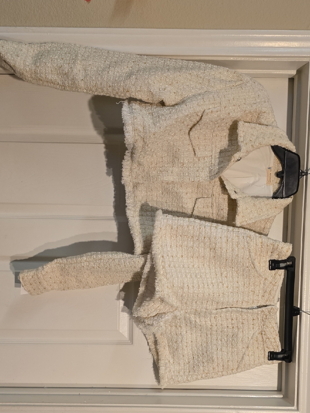 FP Movement by Free People Women's Cream Tweed Jacket and Shorts Set Sz S